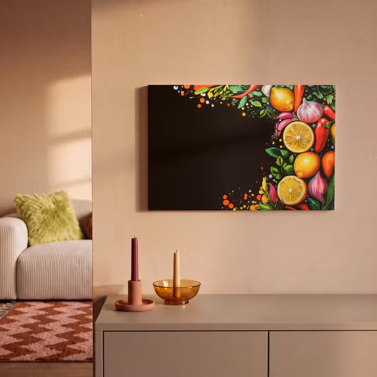 Canvas schilderij - Citroenen - Peper - Kruiden - Graffiti - Verf - Abstract — 2