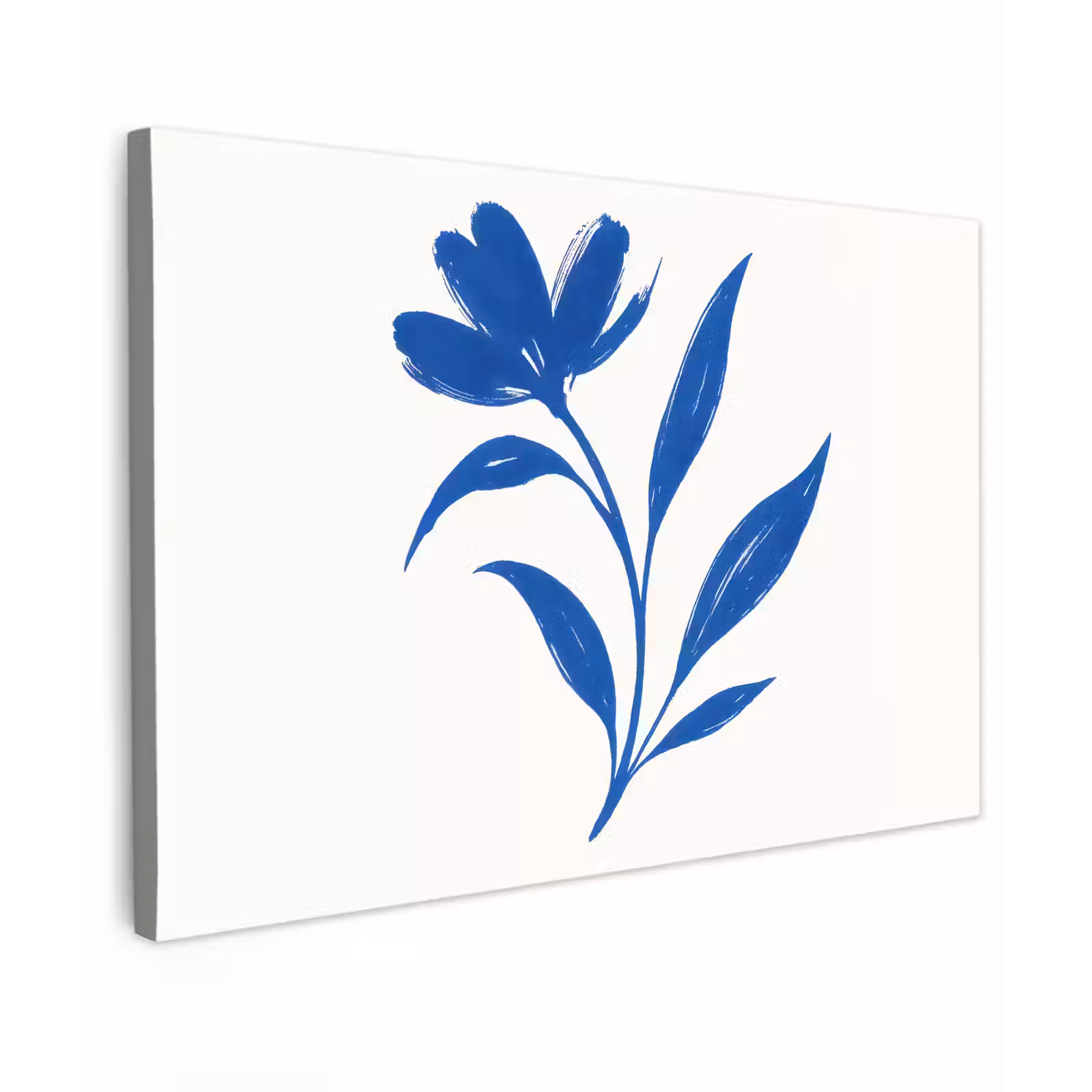 Canvas schilderij - Bloem - Blaadjes - Minimalistisch - Blauw — 1