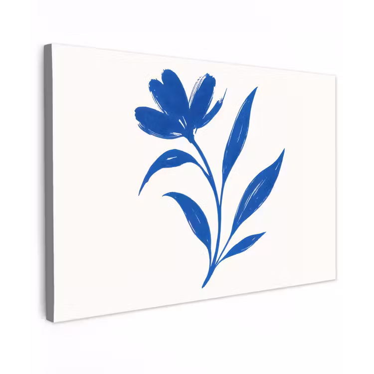 Canvas schilderij - Bloem - Blaadjes - Minimalistisch - Blauw — 1