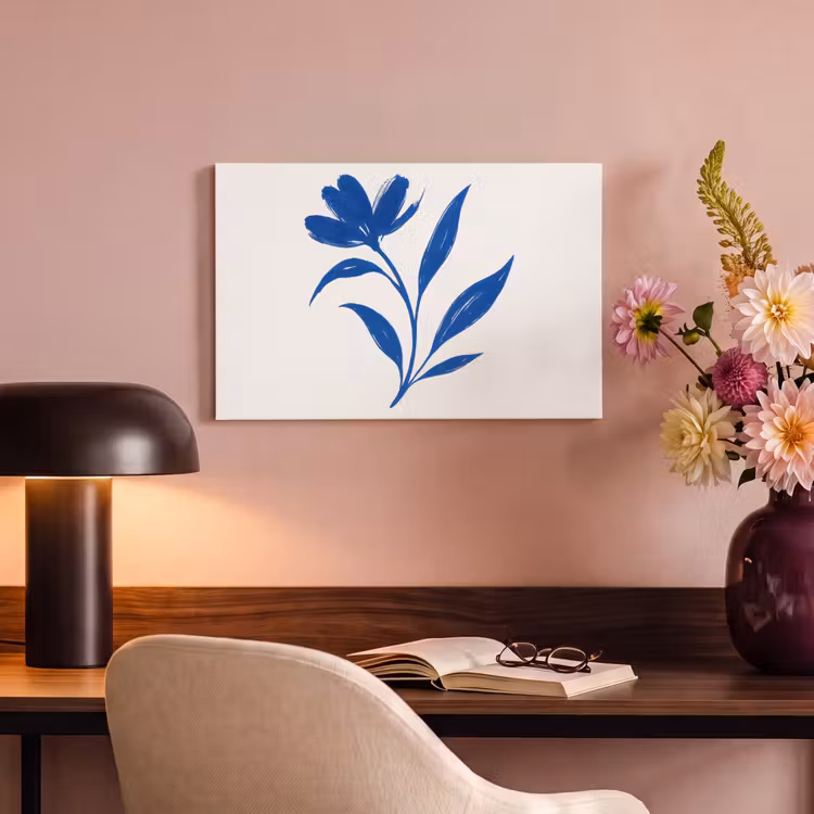 Canvas schilderij - Bloem - Blaadjes - Minimalistisch - Blauw — 4
