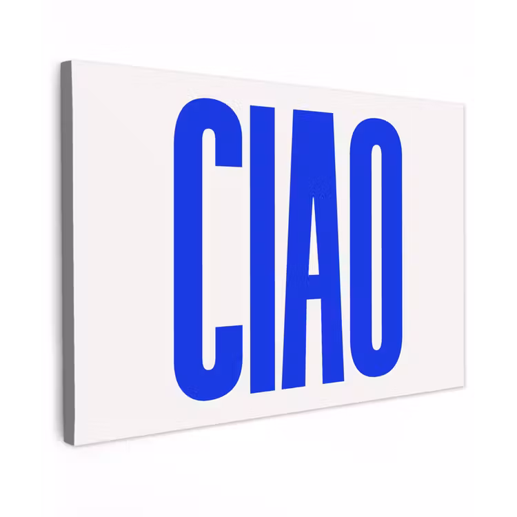 Canvas schilderij - Ciao - Hoofdletters - Blauw - Minimalistisch — 1