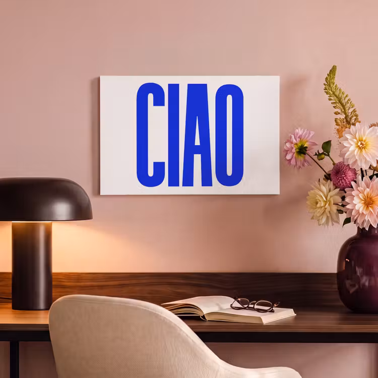 Canvas schilderij - Ciao - Hoofdletters - Blauw - Minimalistisch — 4