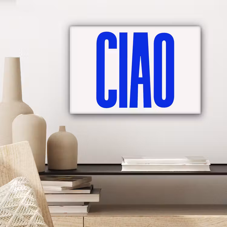 Canvas schilderij - Ciao - Hoofdletters - Blauw - Minimalistisch — 5