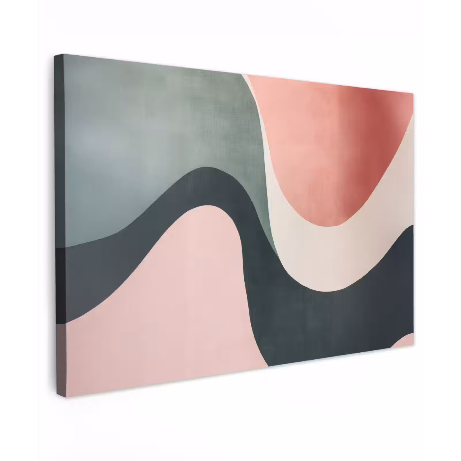 Canvas schilderij - Abstract - Golven - Sierlijk - Roze — 1