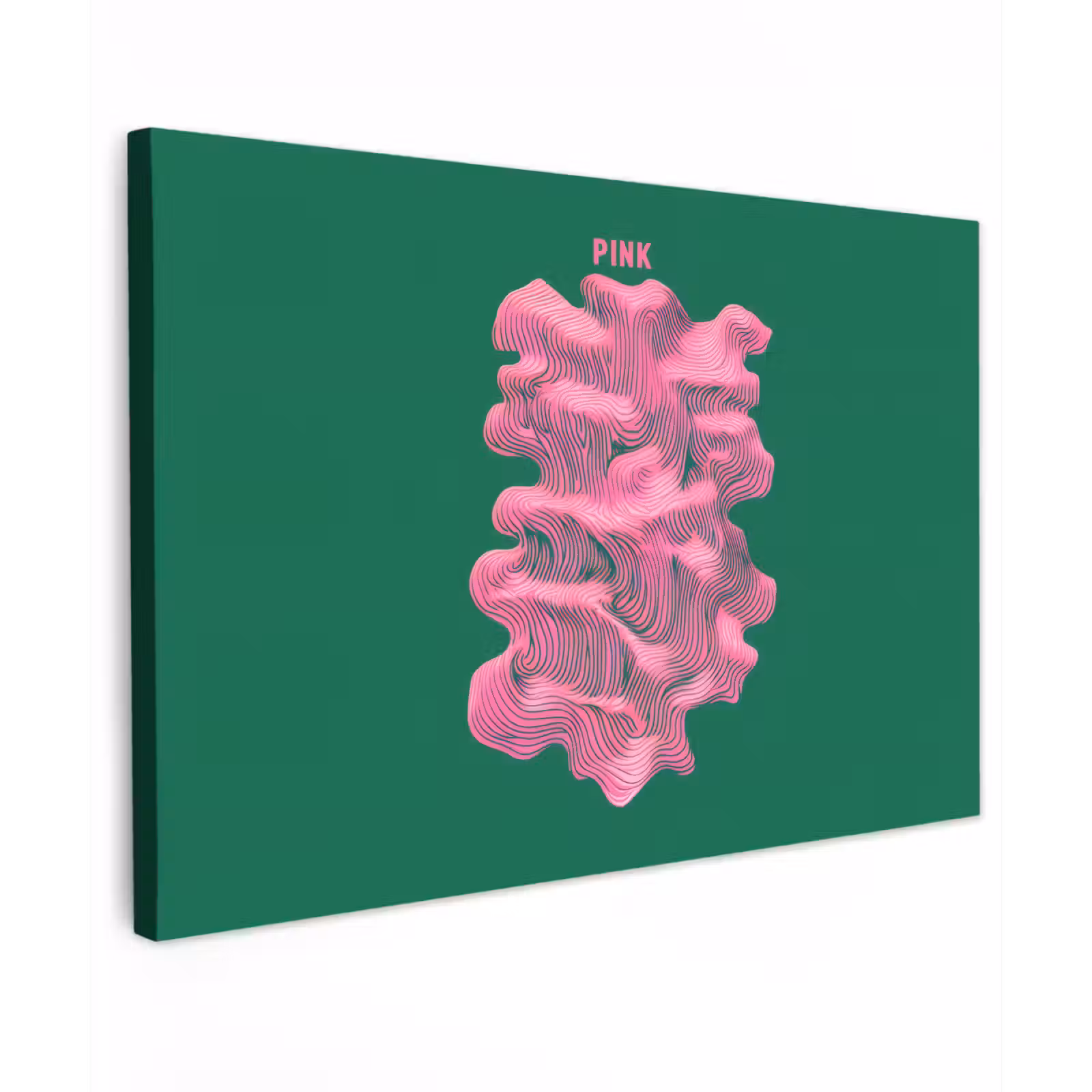 Canvas schilderij - Abstract - Pink - Lijnen - Groen — 1