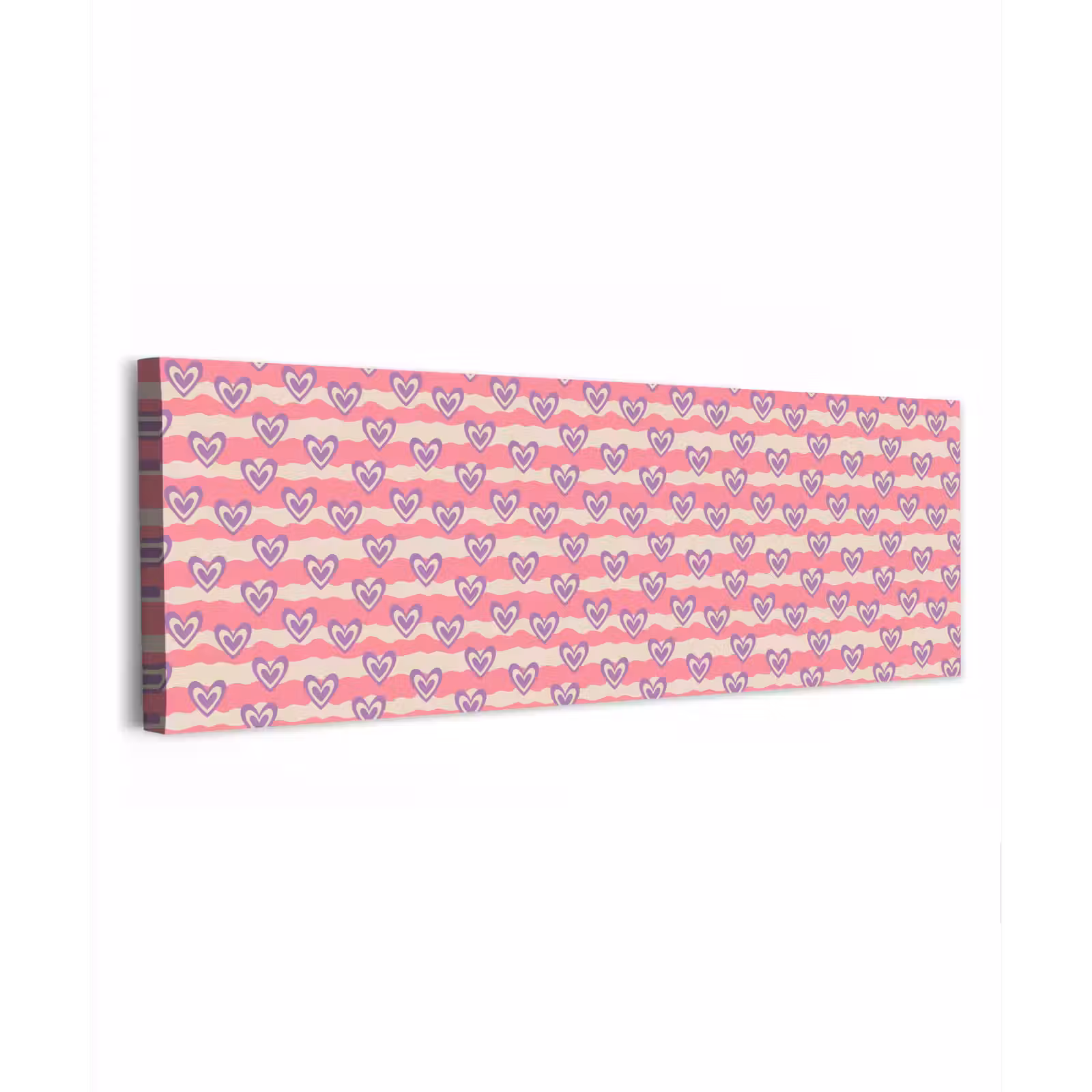 Canvas schilderij - Golven - Patroon - Hartjes - Retro — 1