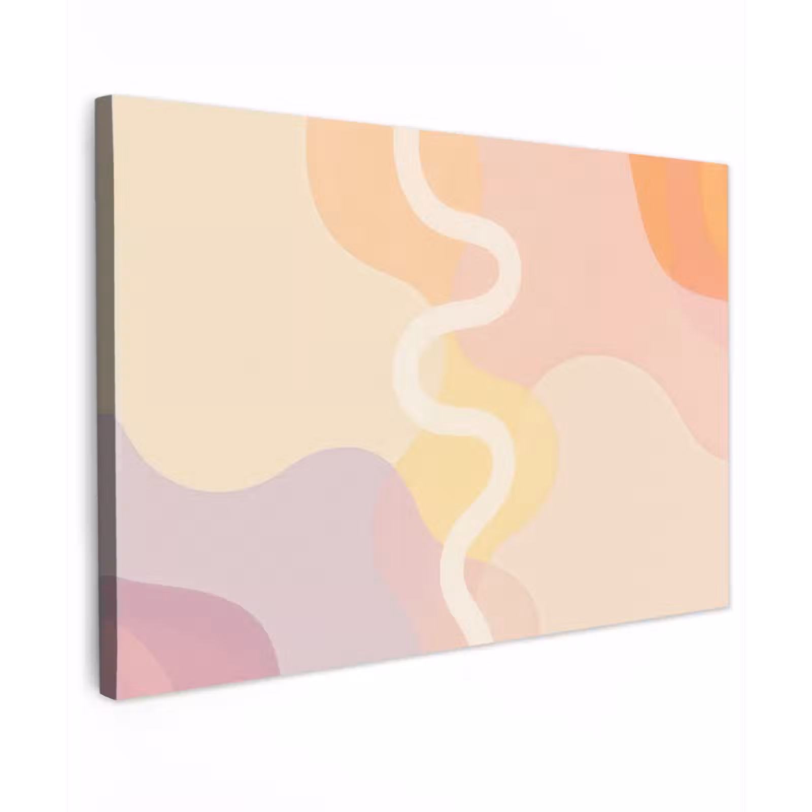 Canvas schilderij - Golvende vormen - Abstract - pastel — 1