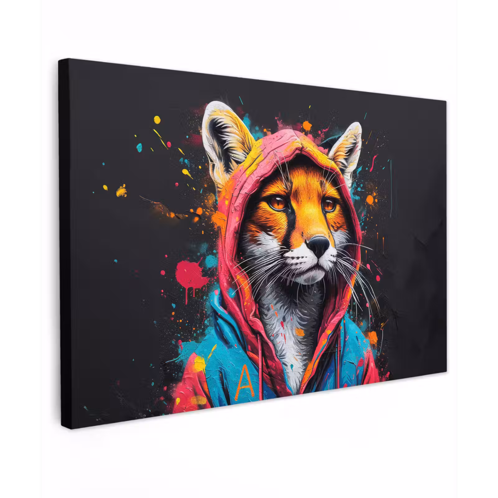 Canvas schilderij - Graffiti - Vos - Jas - Pop art — 1