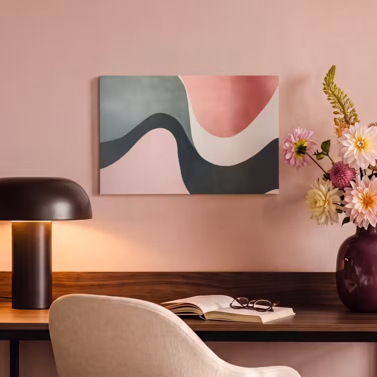 Canvas schilderij - Abstract - Golven - Sierlijk - Roze — 4