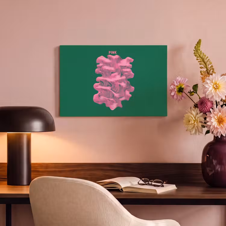 Canvas schilderij - Abstract - Pink - Lijnen - Groen — 4