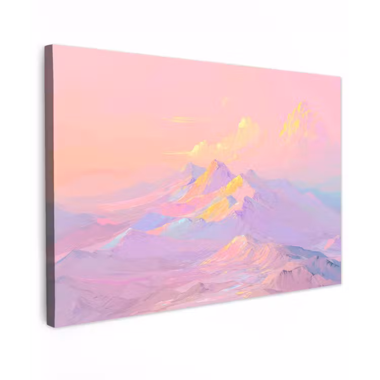 Canvas schilderij - Bergtoppen - Wolken - Dromerig — 1