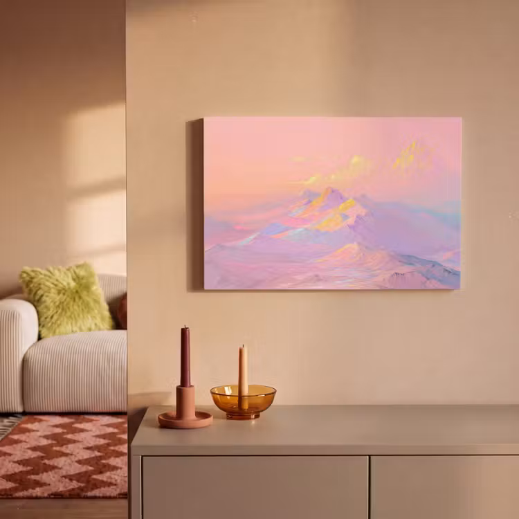 Canvas schilderij - Bergtoppen - Wolken - Dromerig — 2