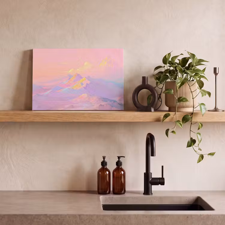 Canvas schilderij - Bergtoppen - Wolken - Dromerig — 3