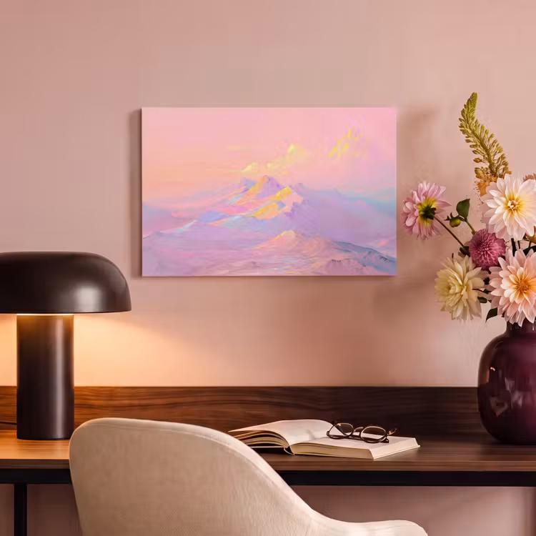 Canvas schilderij - Bergtoppen - Wolken - Dromerig — 4