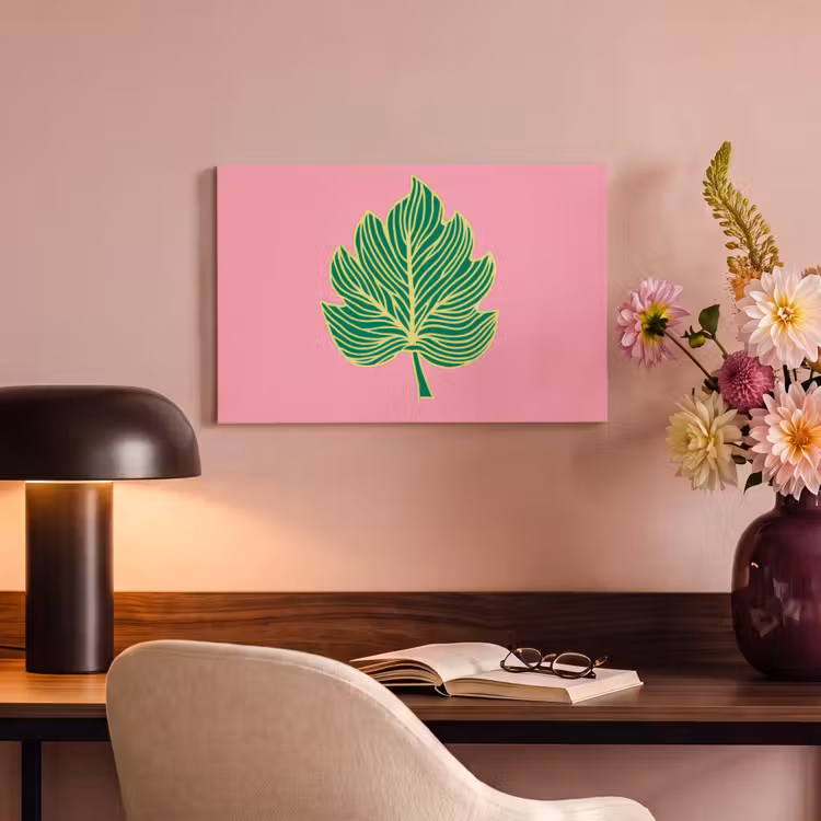 Canvas schilderij - Blad - Groen - Illustratie - Minimalistisch — 4