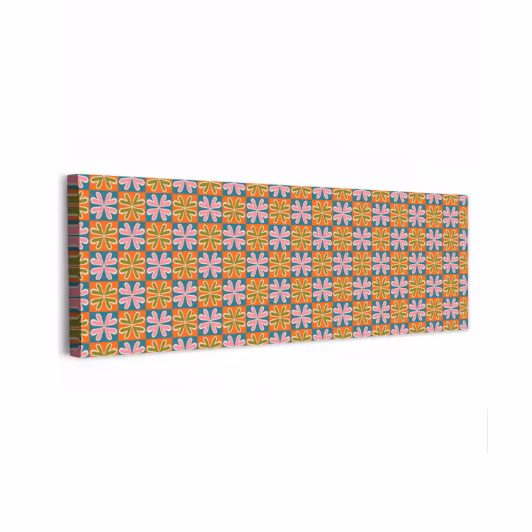 Canvas schilderij - Bloemen - Retro - Patroon - Kleurrijk — 1