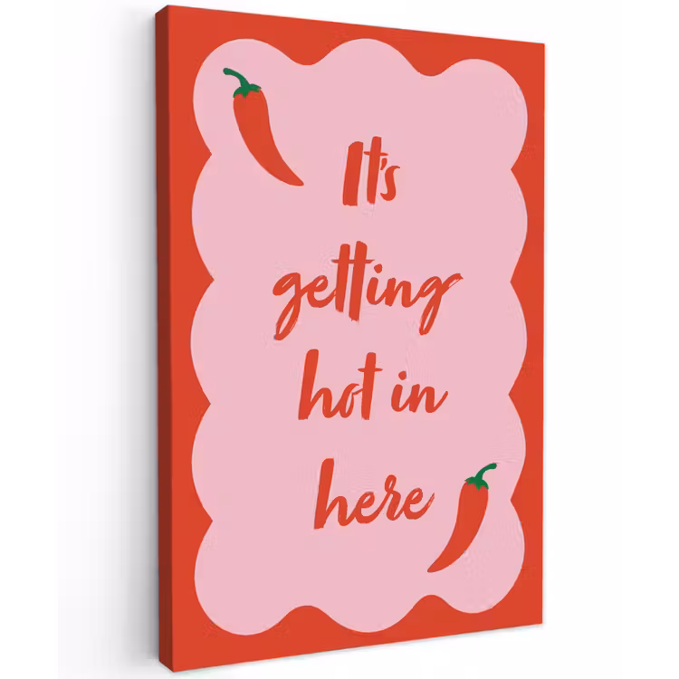 Canvas schilderij - Chilipeper - Red - Hot - Quotes — 1