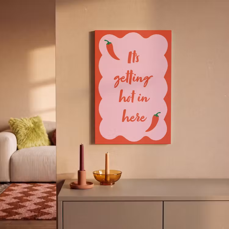 Canvas schilderij - Chilipeper - Red - Hot - Quotes — 2