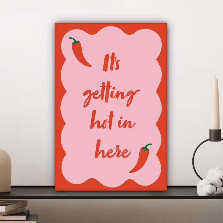 Canvas schilderij - Chilipeper - Red - Hot - Quotes — 5