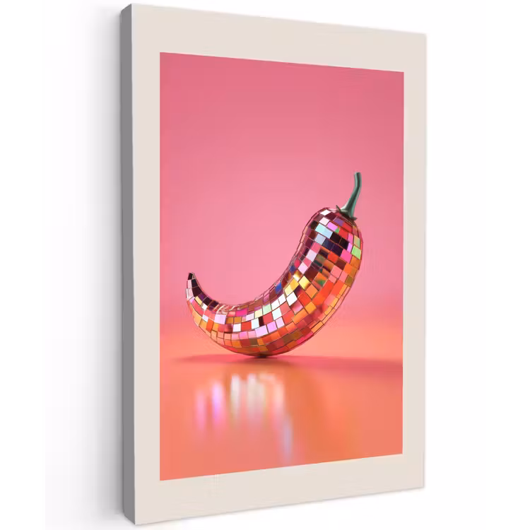 Canvas schilderij - Disco - Peper - Roze — 1