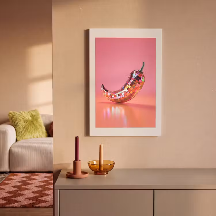 Canvas schilderij - Disco - Peper - Roze — 2