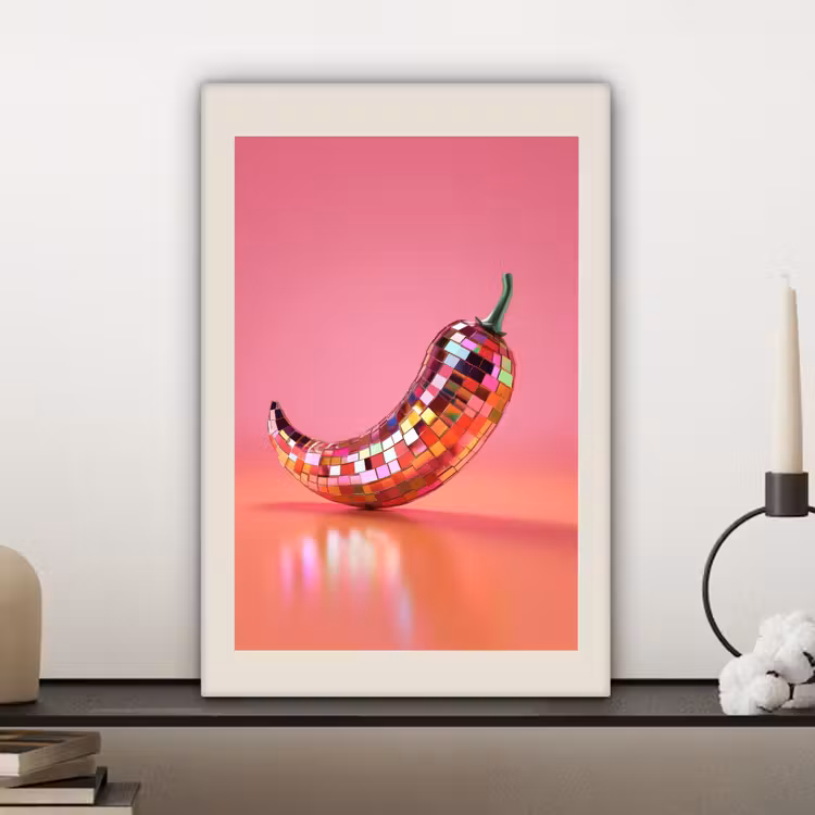 Canvas schilderij - Disco - Peper - Roze — 5