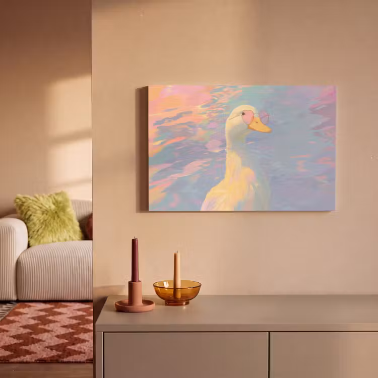Canvas schilderij - Eend - Zonnebril - Water — 2
