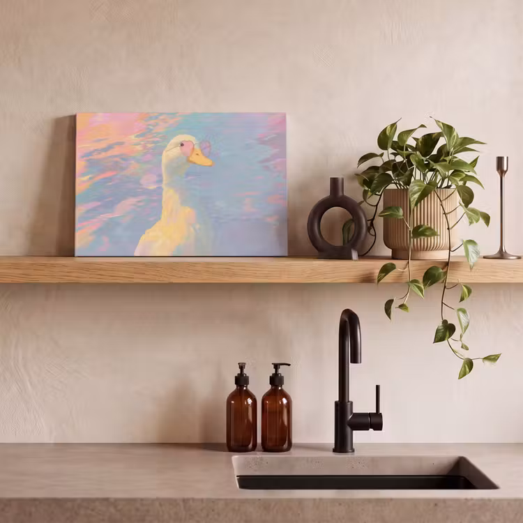 Canvas schilderij - Eend - Zonnebril - Water — 3