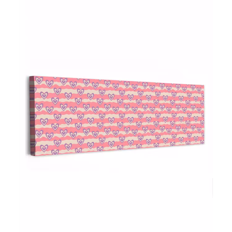 Canvas schilderij - Golven - Patroon - Hartjes - Retro — 1