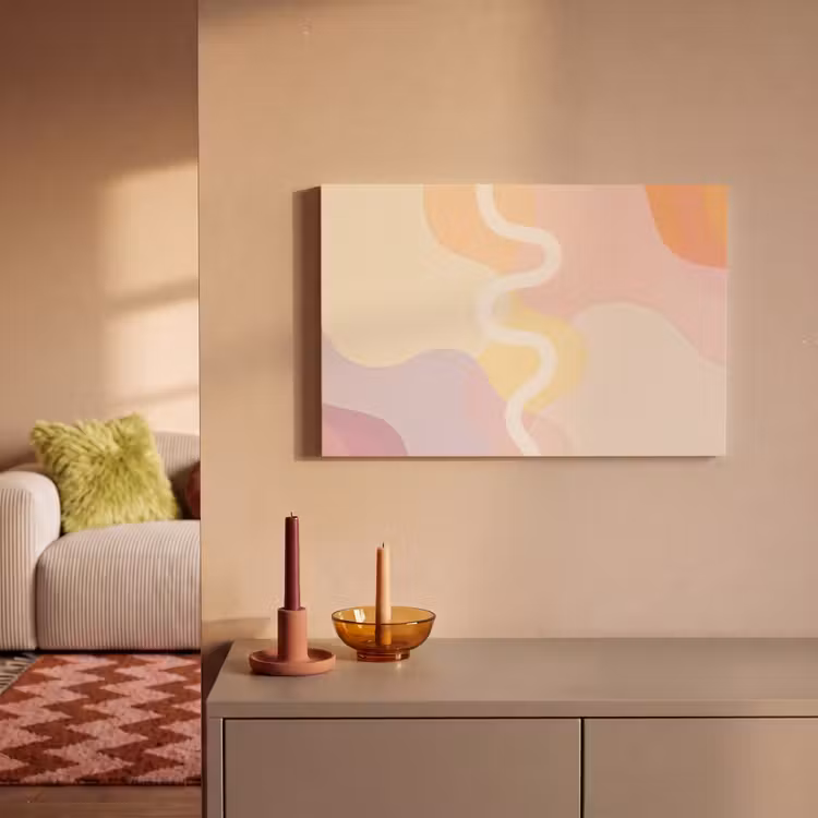 Canvas schilderij - Golvende vormen - Abstract - pastel — 2