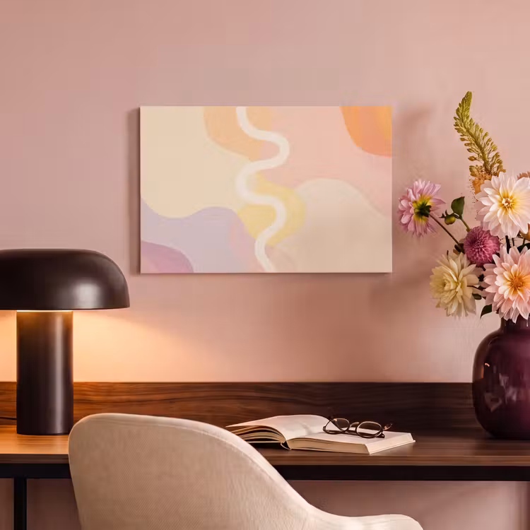 Canvas schilderij - Golvende vormen - Abstract - pastel — 4
