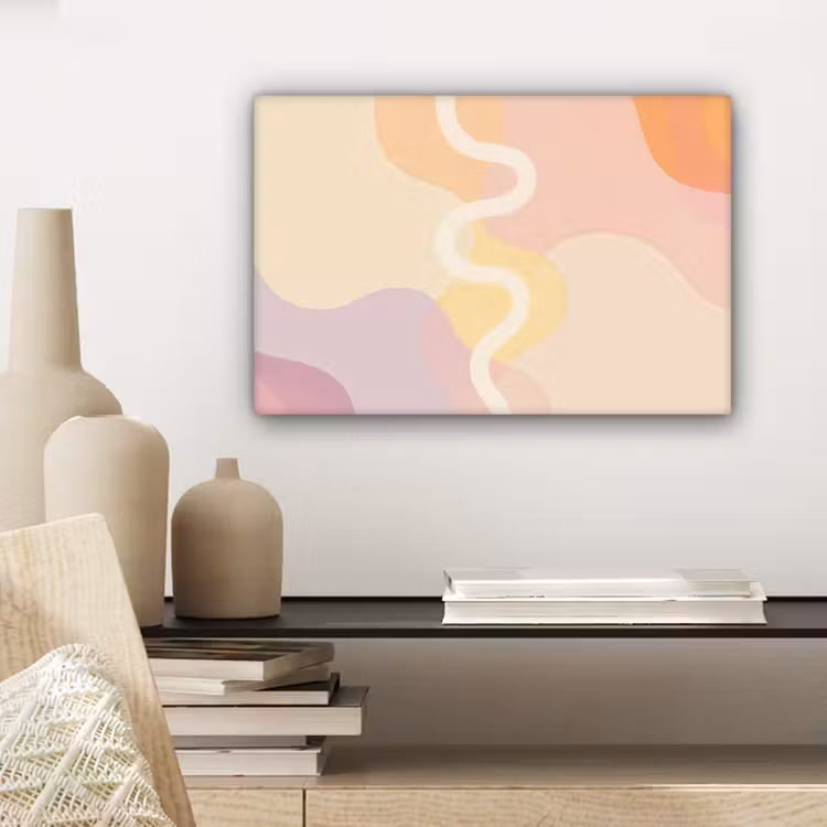 Canvas schilderij - Golvende vormen - Abstract - pastel — 5