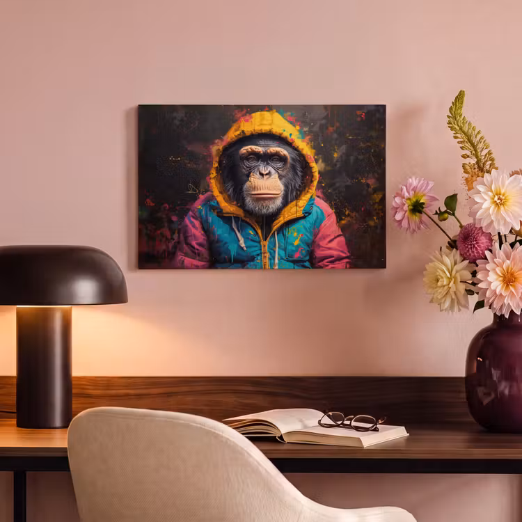 Canvas schilderij - Graffiti - Chimpansee - Jas - Aap - Verf — 4