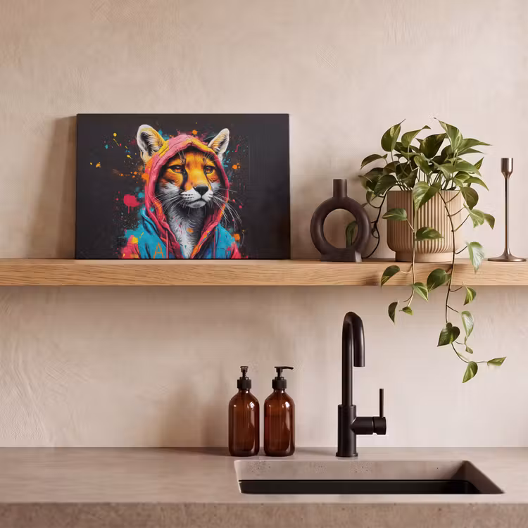 Canvas schilderij - Graffiti - Vos - Jas - Pop art — 3