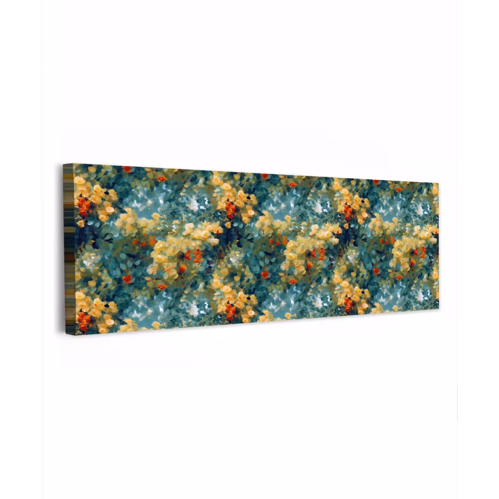 Canvas schilderij - Geel - Bloemen - Groen - Bladeren — 1