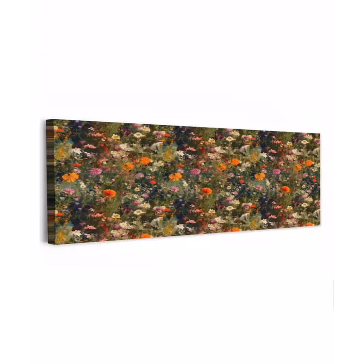 Canvas schilderij - Bloemenveld - Kleuren - Verf — 1