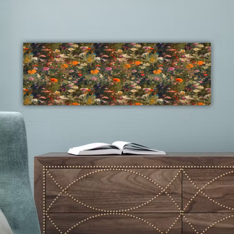 Canvas schilderij - Bloemenveld - Kleuren - Verf — 4