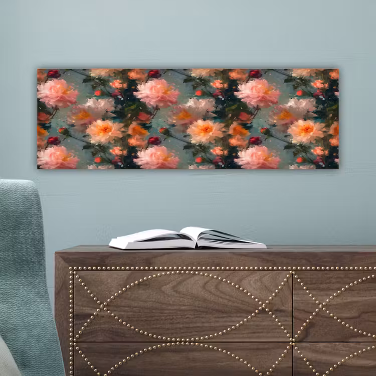 Canvas schilderij - Dahlia - Bloemen - Patroon — 4