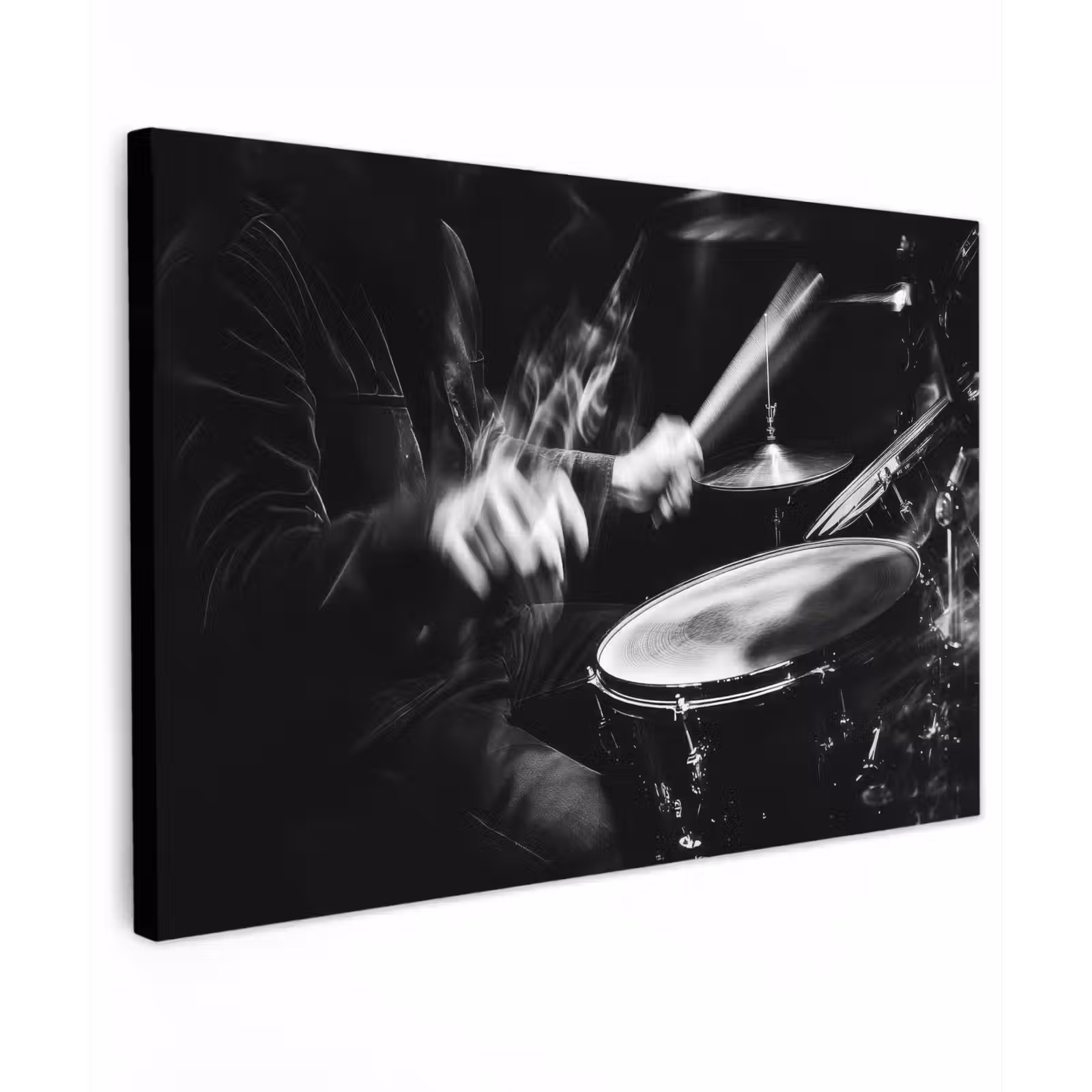 Canvas schilderij - Drummer - Zwart - Drumstel — 1