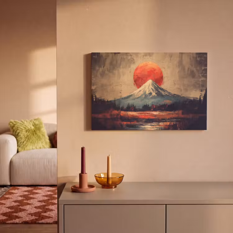 Canvas schilderij - Bergtop - Sneeuw - Zon — 2