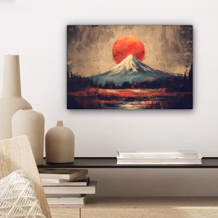 Canvas schilderij - Bergtop - Sneeuw - Zon — 5