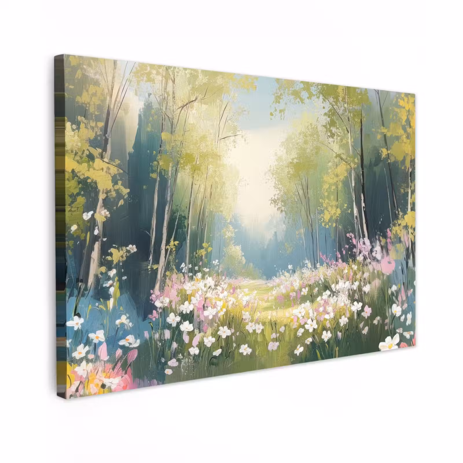 Canvas schilderij - Bos - Schilderstijl - Kleurrijk — 1