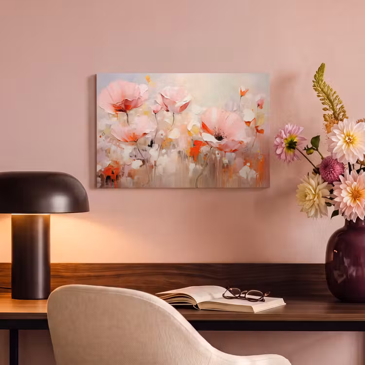 Canvas schilderij - Bloemen - Watercolor - Roze - Abstract - Kunst — 4
