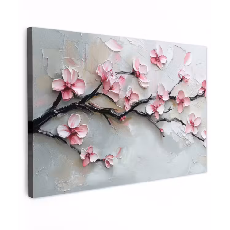 Canvas schilderij - Bloesem - Kunstzinnig - Roze - Sakura — 1
