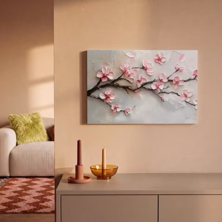 Canvas schilderij - Bloesem - Kunstzinnig - Roze - Sakura — 2