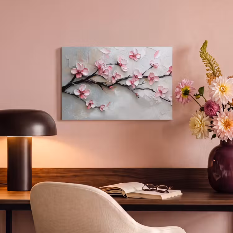 Canvas schilderij - Bloesem - Kunstzinnig - Roze - Sakura — 4