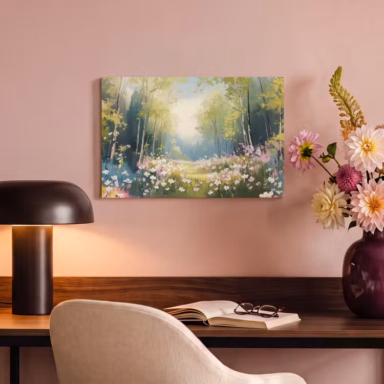 Canvas schilderij - Bos - Schilderstijl - Kleurrijk — 4
