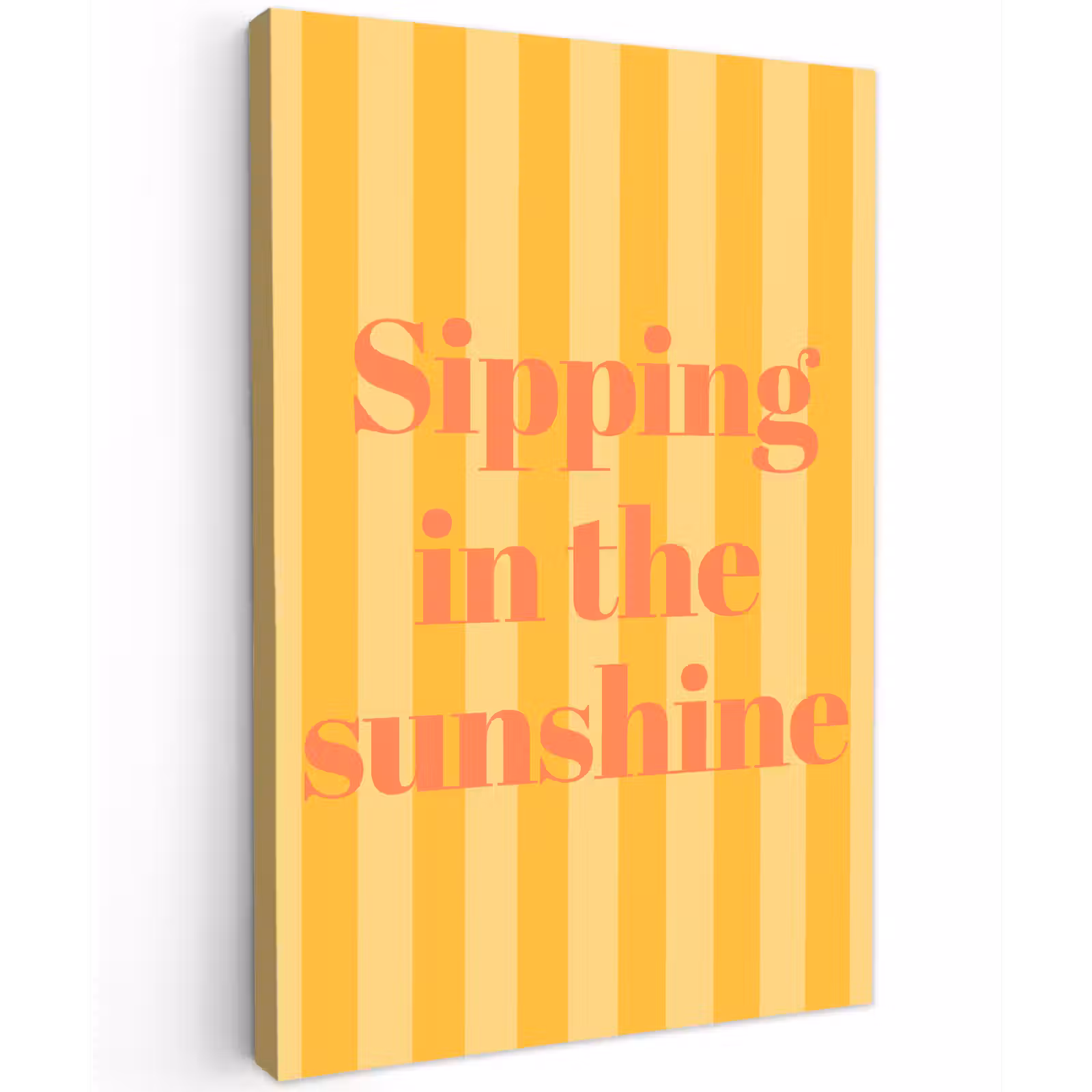 Canvas schilderij - Gestreept - Geel - Sunshine - Letters — 1