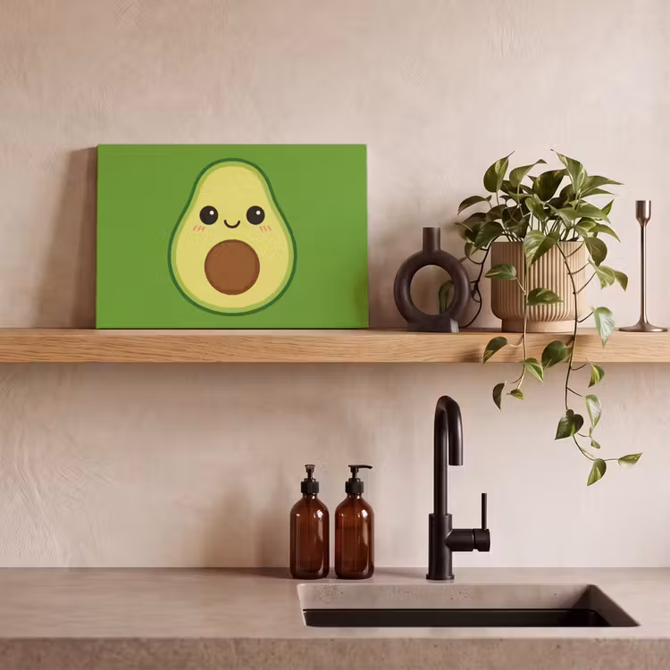 Canvas schilderij - Avocado - Groen - Speels — 3