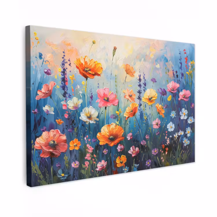 Canvas schilderij - Bloemen - Natuur - Waterverf - Kunst — 1